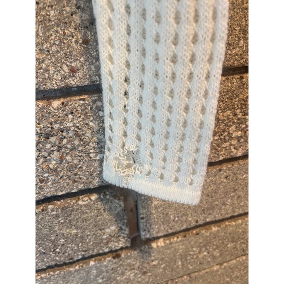 Cider Cropped Knit Cardigan With Floral Appliques Long Sleeves & Drawstring Deta - Picture 5 of 7